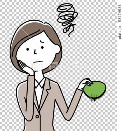 お金が無いスーツの女性 お金が無いスーツの女性 98254688