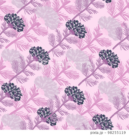 Decorative flower seamless pattern. Hand drawn herbal endless wallpaper. 98255119