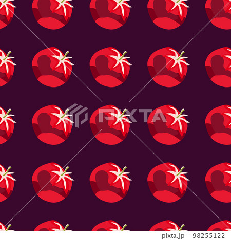 Seamless pattern with tomato. Organic vegetable wallpaper. 98255122