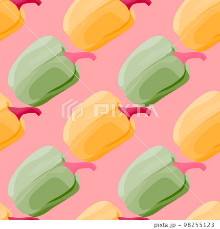 Simple bell pepper seamless pattern. Bulgarian pepper wallpaper. 98255123