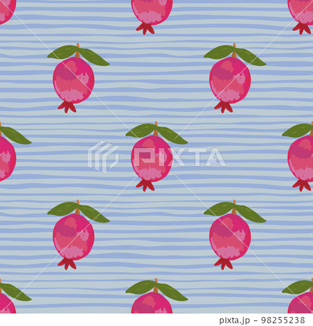 Hand drawn pomegranate fruit seamless pattern. Botanical fruits wallpaper. 98255238