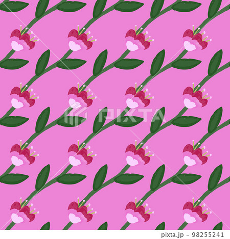 Folk flower seamless pattern in naive art style. Decorative floral wallpaper. 98255241