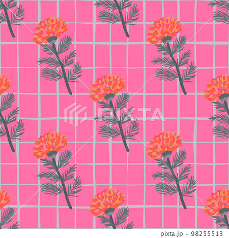 Decorative flower seamless pattern. Hand drawn herbal endless wallpaper. Decorative flower seamless pattern. Hand drawn herbal endless wallpaper. 98255513