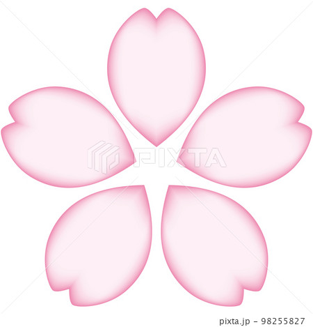 桃色グラデーションの5枚の花びらの桜イラスト 桃色グラデーションの5枚の花びらの桜イラスト 98255827