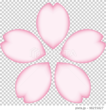 桃色グラデーションの5枚の花びらの桜イラスト 桃色グラデーションの5枚の花びらの桜イラスト 98255827