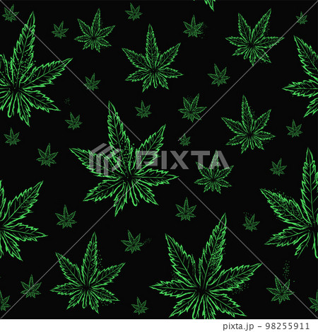Weed leaf seamless pattern ... - Stock Illustration  [98255911] - PIXTA