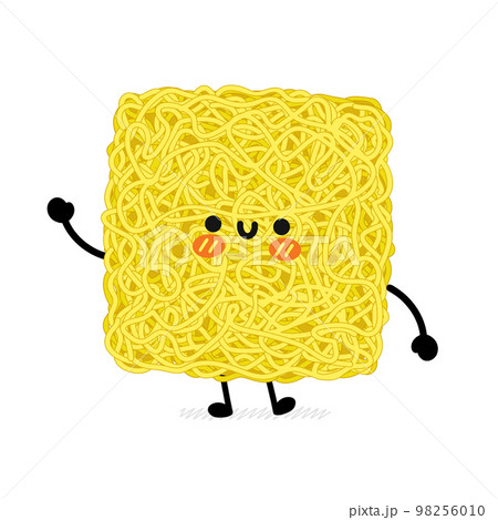 Cute funny instant noodle character. Vector hand drawn cartoon kawaii character illustration icon. Isolated on white background. Cute asian instant noodle,ramen cartoon mascot concept 98256010