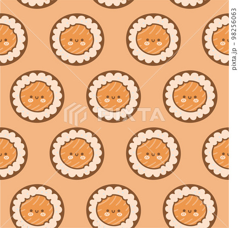 Cute funny asian japanese sushi character seamless pattern. Vector hand drawn cartoon kawaii character illustration icon. Cute kawaii sushi,Japan asia food cartoon seamless pattern concept 98256063