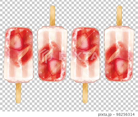 Alternating strawberry popsicles 98256314