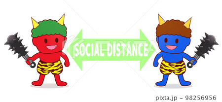 ソーシャルディスタンス 節分 鬼(影あり) ソーシャルディスタンス 節分 鬼(影あり) 98256956