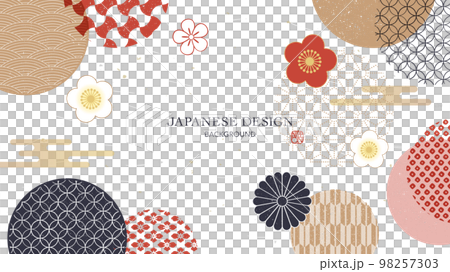 和柄と花の背景デザイン 和柄と花の背景デザイン 98257303