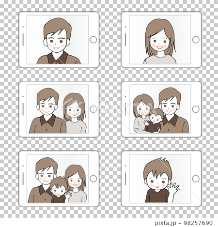 平板電腦裡的男人和女人，直到他們成為一家人 98257690