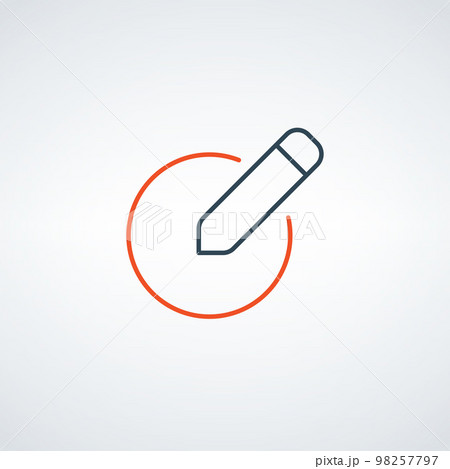 Linear Pen in circle button, write icon. Signature pen outline and filled vector sign. Editable stroke. Stock vector illustration isolated on white background. Linear Pen in circle button, write icon. Signature pen outline and filled vector sign. Editable stroke. Stock vector illustration isolated on white background. 98257797