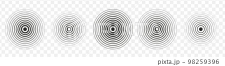 Sonar sound wave. Signal concentric circle. vibrations radial signal. Vector isolated illustration Sonar sound wave. Signal concentric circle. vibrations radial signal. Vector isolated illustration 98259396
