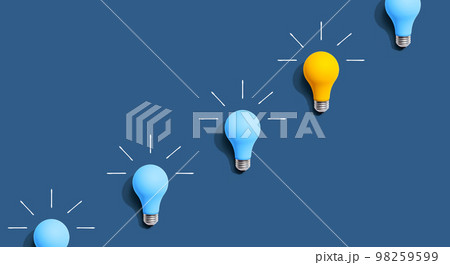 One out unique idea light bulb concept One out unique idea light bulb concept 98259599