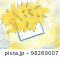 Mimosa flowers on mother's day on March 8 in Italy. Postcard with mimosa watercolors. Symbol of 98260007