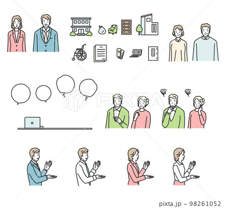 相談をするシニア夫婦　セット 98261052