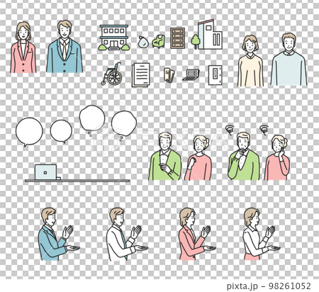 相談をするシニア夫婦　セット 98261052