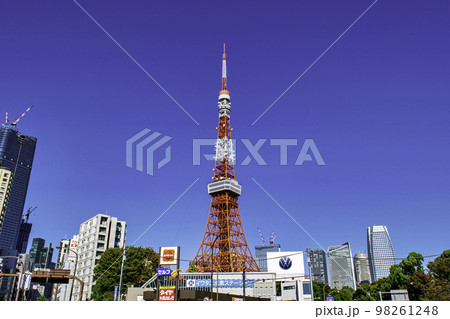 東京タワー 赤羽橋交差点からの風景 東京タワー 赤羽橋交差点からの風景 98261248
