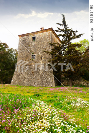 Venetian tower in Archaeological site of Butrinto in Albania 98261499