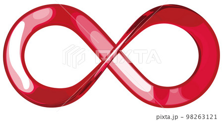 赤ガラスの無限大マーク メビウスの輪 ベクターイラストレーション 赤ガラスの無限大マーク メビウスの輪 ベクターイラストレーション 98263121
