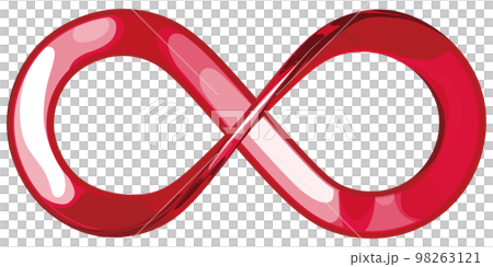 赤ガラスの無限大マーク メビウスの輪 ベクターイラストレーション 赤ガラスの無限大マーク メビウスの輪 ベクターイラストレーション 98263121