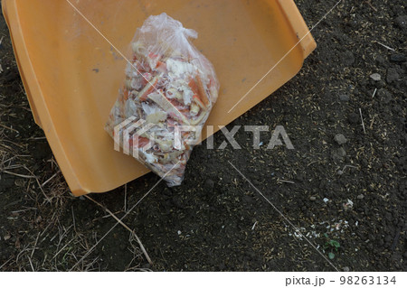 冬の間の土つくり、カニガラ 98263134