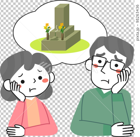 Senior women and senior men worried about graves 98263436