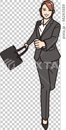 走る 就活生／ビジネスウーマン　全身 98263889