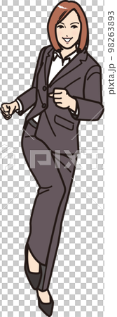 走る 就活生/ビジネスウーマン 全身 走る 就活生/ビジネスウーマン 全身 98263893