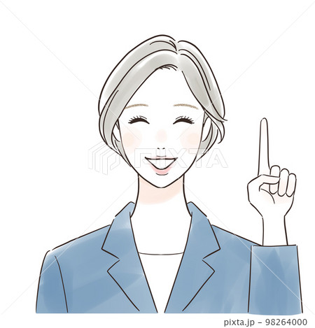 指差ししてポイントを説明するスーツ姿の女性 98264000