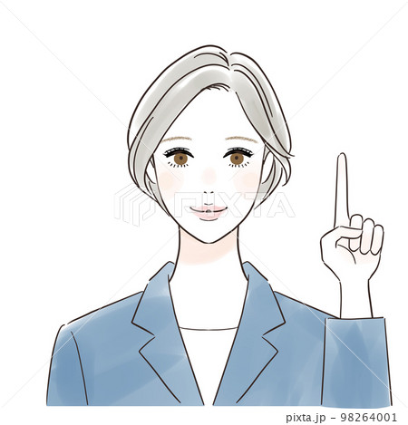 指差ししてポイントを説明するスーツ姿の女性 98264001