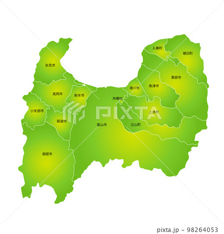 富山県と市町村地図 98264053
