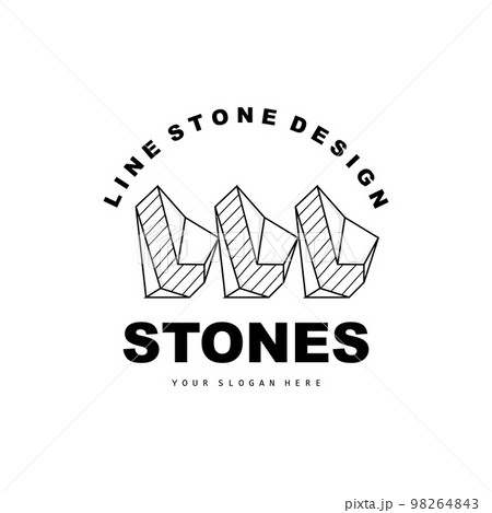 Stone Logo, Vector Stone Modern With Geometry Line Style, Design For Aesthetic Decoration, Brand Modern Product, Simple Icon Abstract Aesthetic Geometry Line 98264843