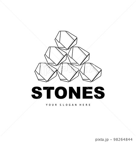 Stone Logo, Vector Stone Modern With Geometry Line Style, Design For Aesthetic Decoration, Brand Modern Product, Simple Icon Abstract Aesthetic Geometry Line 98264844
