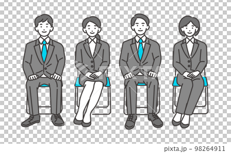 挑戰求職面試/求職/招聘的男女矢量圖素材 98264911