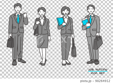 Vector illustration material of men and women who work hard at job hunting / job hunting / recruitment Vector illustration material of men and women who work hard at job hunting / job hunting / recruitment 98264912