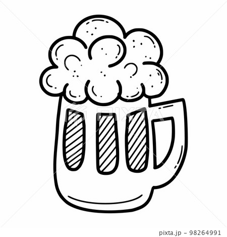 Mug of beer. Oktoberfest icon. Vector doodle icon. Sketch. Mug of beer. Oktoberfest icon. Vector doodle icon. Sketch. 98264991