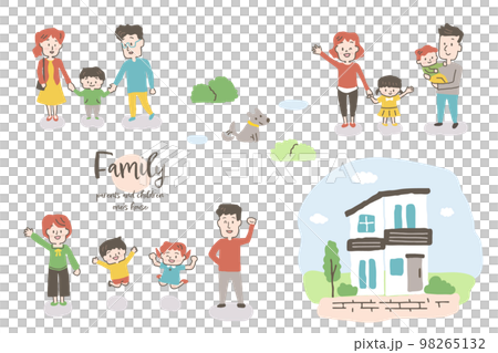 Family and my home (1 household) illustration set 98265132