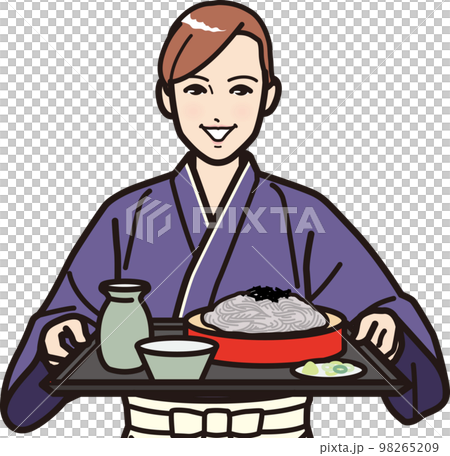 Soba shop clerk A Carrying soba upper body 98265209