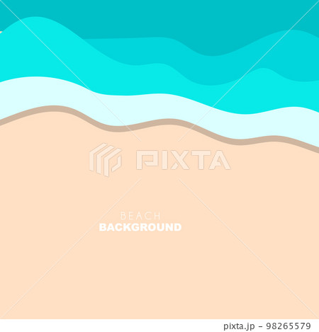 Beach Background, Beach Scene Design With Sand and Ocean Waves, Template Icon Vector Illustration Beach Background, Beach Scene Design With Sand and Ocean Waves, Template Icon Vector Illustration 98265579