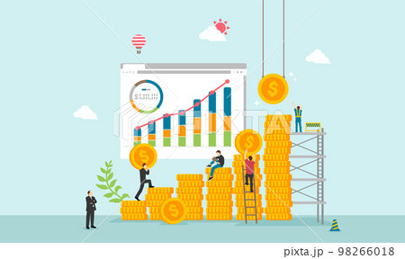 長期投資・つみたて投資 (資産運用) コンセプトバナーイラスト 98266018