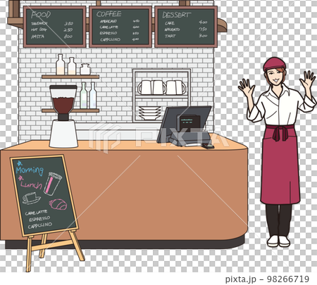 咖啡廳收銀台零件全景 98266719