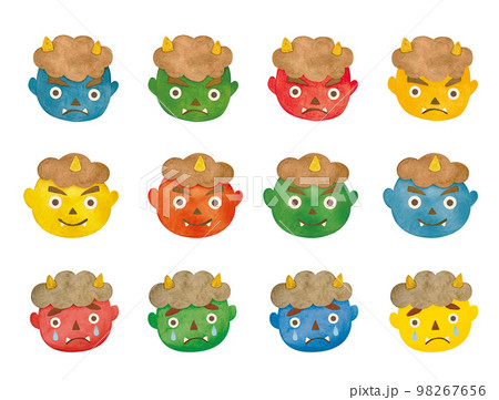 水彩で描いた節分の鬼 98267656