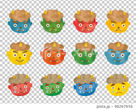 水彩で描いた節分の鬼 98267656