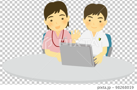 新人看護師に指導する先輩看護師 新人看護師に指導する先輩看護師 98268019