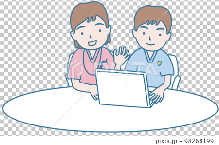 新人看護師に指導する先輩看護師 新人看護師に指導する先輩看護師 98268199