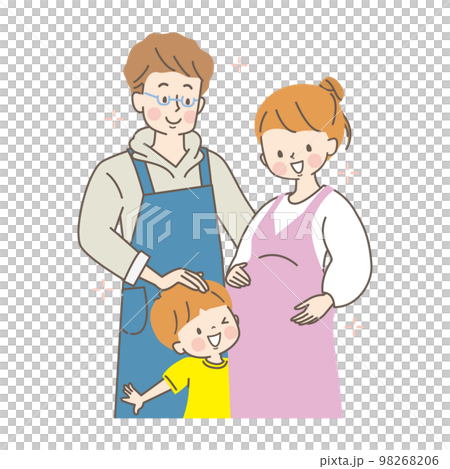 Vector illustration material of a family who can't wait to give birth Vector illustration material of a family who can't wait to give birth 98268206