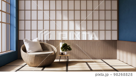 Minimalist interior ,Sofa furniture and plants, modern blue sky room design. 98268828