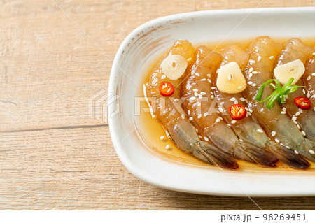 Korean Style Pickled Prawns or  Korean Soy Sauce Pickled Shrimp 98269451